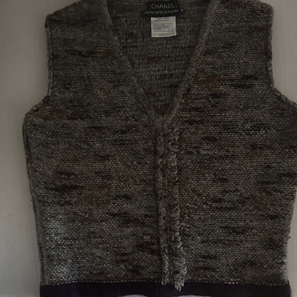 Chanel Gray Knit Vest